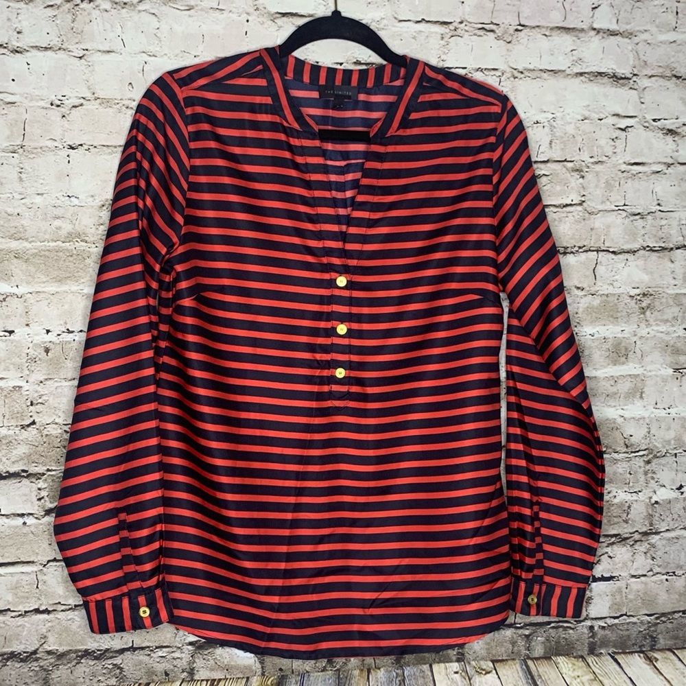 The Limited Stripe Long Blouse sz Medium